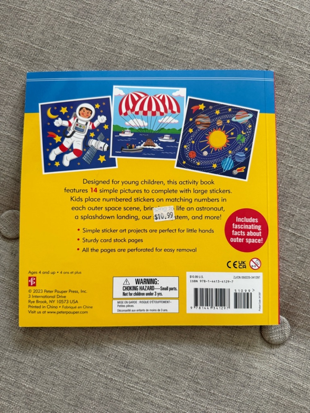 Color-By-Sticker Outer Space - Kids Activity Book (Blue/Yellow) - Picture 2 of 2